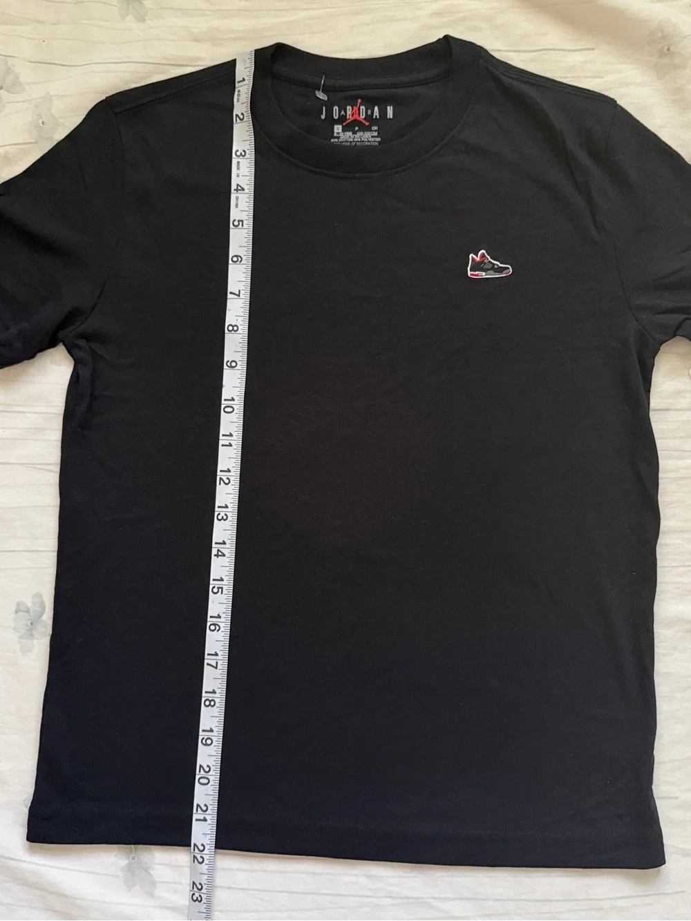 Jordan Black Short Sleeve Crew Tee with Mini Sneaker Patch